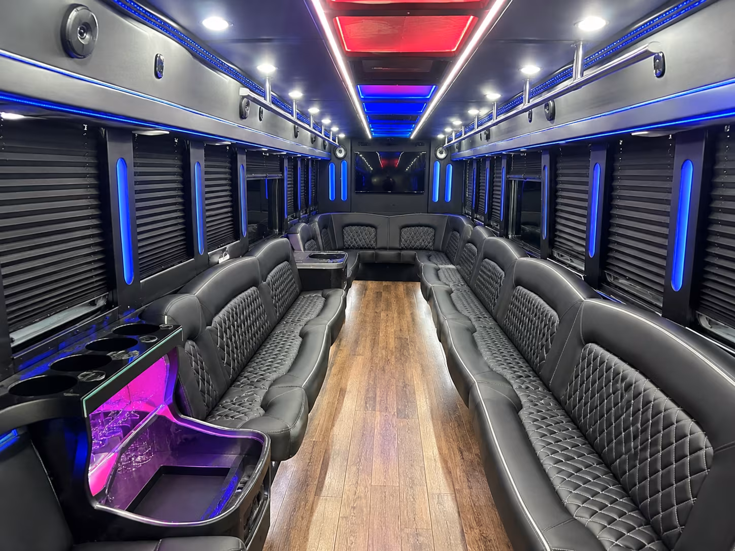 18 Passenger Party Bus Interior