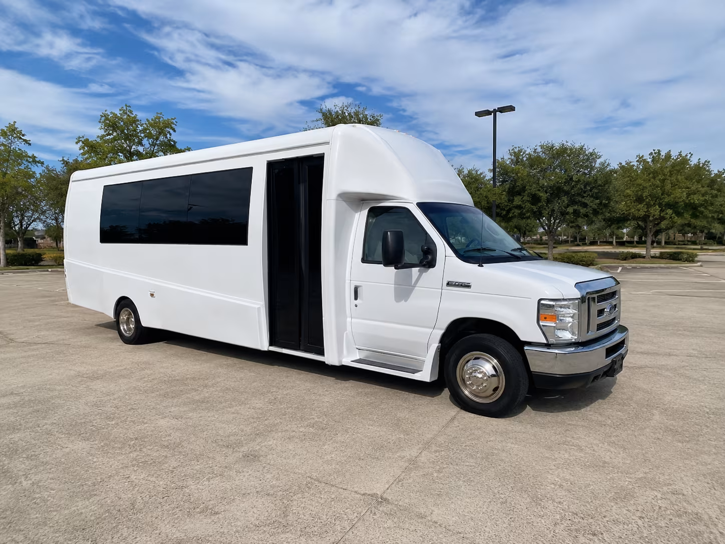 Wedding guests seated inside a party bus serving McAllen