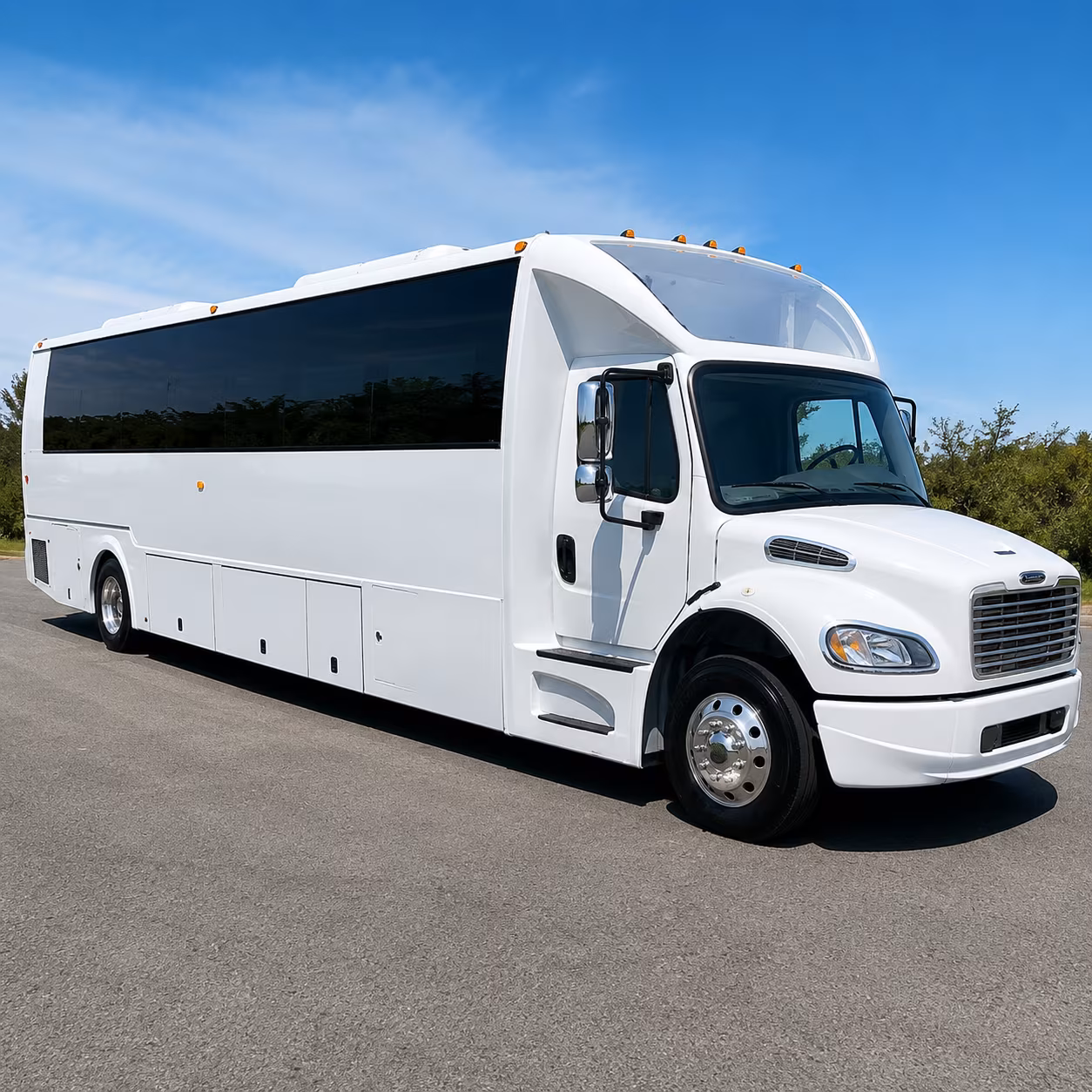 Passenger seating aboard a party bus rental serving McAllen