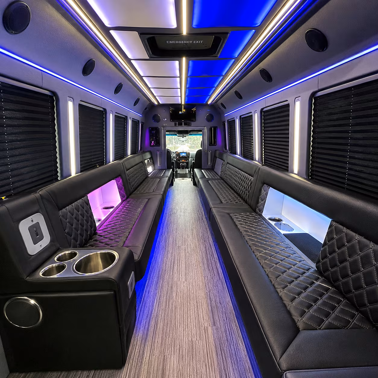 McAllen Prom & Homecoming Transportation party bus interior