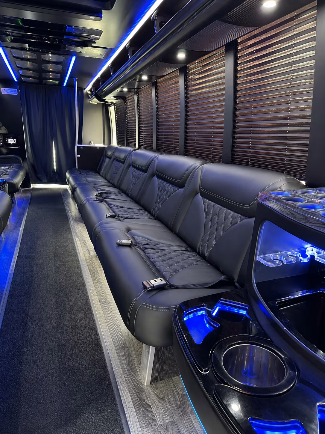 McAllen Prom & Homecoming Transportation party bus interior