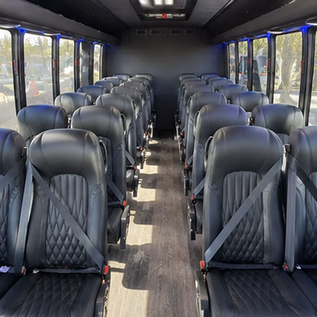 McAllen School Event Transportation party bus interior