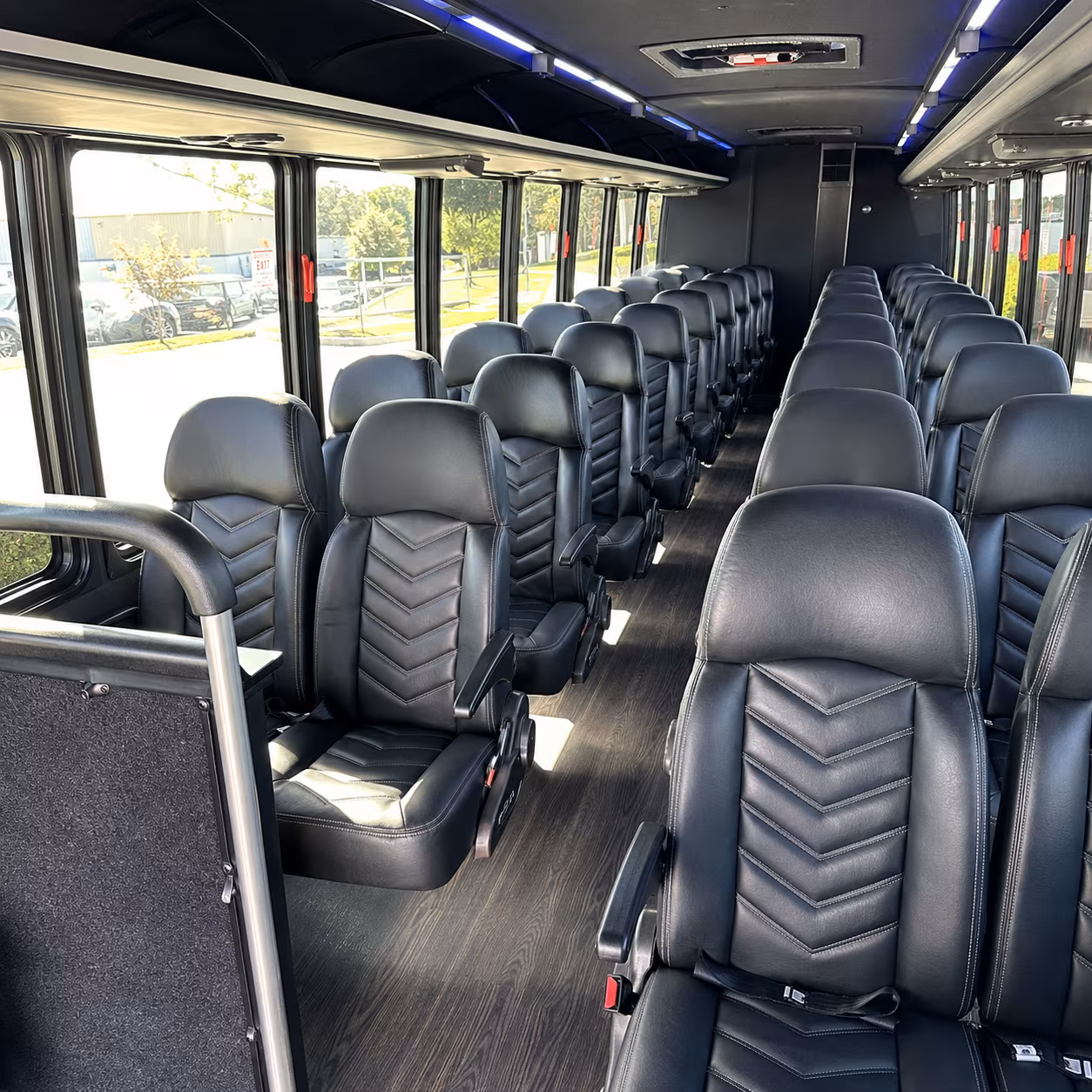 McAllen School Event Transportation party bus interior