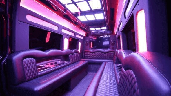 Interior of McAllen Party Bus Company's 18 Passenger Party Bus in McAllen