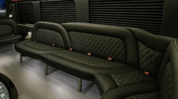 Interior of Charter Bus Company Mission's 18 Passenger Party Bus in Mission