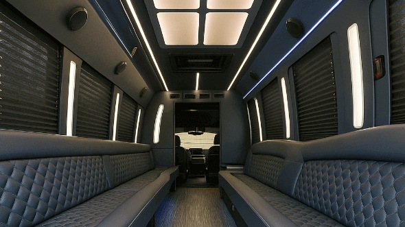 Interior of McAllen Party Bus Company's 20 Passenger Party Bus in McAllen