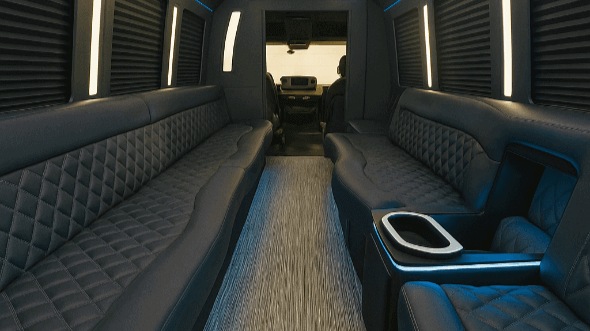 Interior of Charter Bus Company Mission's 20 Passenger Party Bus in Mission