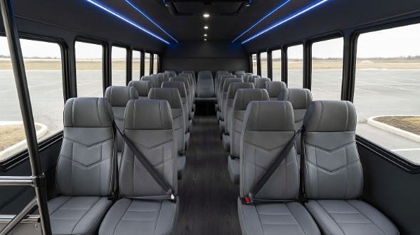 Interior of Charter Bus Company McAllen's 25 Passenger Mini Bus in McAllen