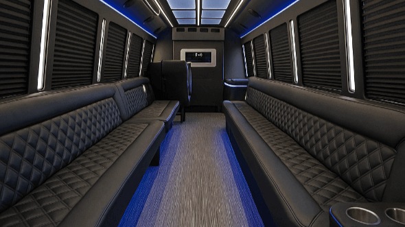 Interior of McAllen Party Bus Company's 25 Passenger Party Bus in McAllen