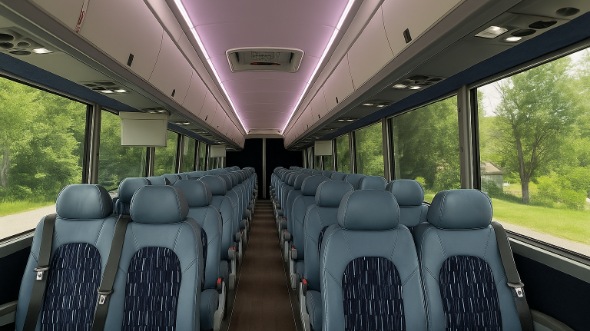 Interior of Charter Bus Company McAllen's 28 Passenger Minibus in McAllen
