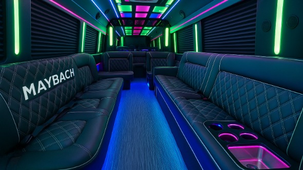 28 passenger party bus interior