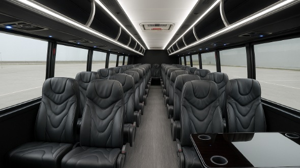 Interior of Charter Bus Company McAllen's 30 Passenger Minibus in McAllen