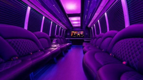 Interior of Charter Bus Company Mission's 30 Passenger Party Bus in Mission