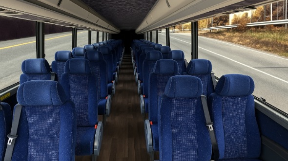 Interior of Charter Bus Company McAllen's 35 Passenger Mini Bus in McAllen