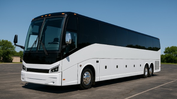Exterior of Charter Bus Company McAllen's 40 Passenger Charter Bus in McAllen