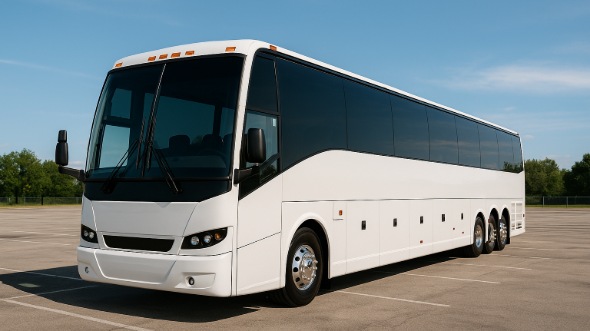 Exterior of Charter Bus Company McAllen's 45 Passenger Charter Bus in McAllen