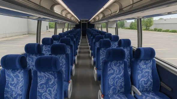 Interior of Charter Bus Company McAllen's 51 Passenger Charter Bus in McAllen