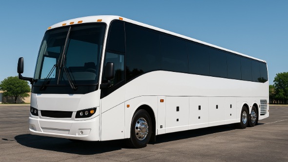 Exterior of Charter Bus Company McAllen's 56 Passenger Charter Bus in McAllen